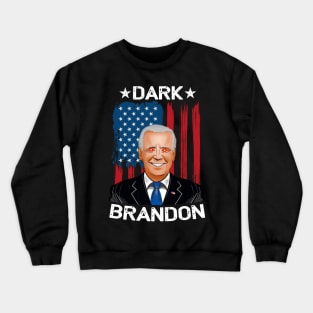 Dark Brandon Funny Meme Saving America Pro Biden USA Flag Crewneck Sweatshirt